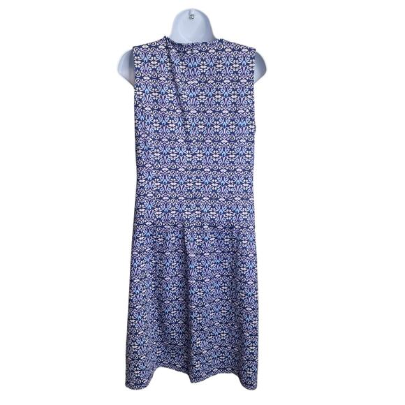 J McLaughlin‎ Purple Blue Catalina Cloth Shift Dress Size L Preppy Old Money - Picture 2 of 12